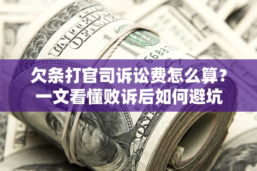 北京欠条打官司诉讼费怎么算？一文看懂败诉后如何避坑